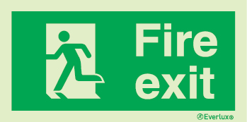 Emergency escape route sign, british standard composite escape route sign, fire exit