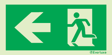 Emergency escape route sign, BS ISO 7010, arrow left