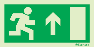 Emergency escape route sign, European Directive 92/58/EEC, arrow down right