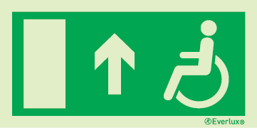 Emergency escape route sign, Escape route signs for people with reduced mobility, Arrow up