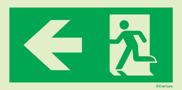 Emergency escape route sign, Large Directional signs BS ISO 7010, Arrow left