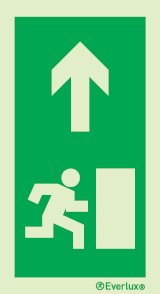 Emergency escape route sign, Vertical profile signs European council directive 92/58/EEC, Arrow up