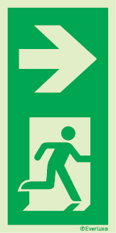 Emergency escape route sign, Door mechanism signs, Push