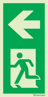 Emergency escape route sign, Door mechanism signs, Push