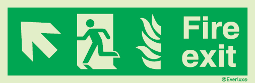 Emergency escape route sign, NHS Escape route signs, Fire exit up left