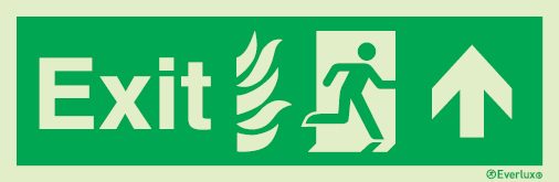 Emergency escape route sign, NHS Escape route signs, Exit up