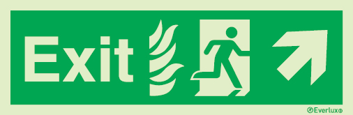 Emergency escape route sign, NHS Escape route signs, Exit up right