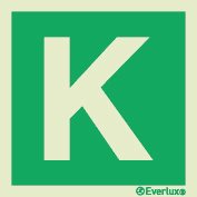 Emergency escape route signs, Numbers and letters to be used in conjunction with assembly point signs, "K"