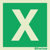 Emergency escape route signs, Numbers and letters to be used in conjunction with assembly point signs, "X"