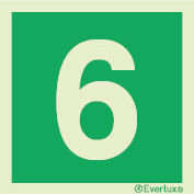 Emergency escape route sign, Numbers and letters, 6