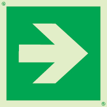 Emergency escape route sign, Safe condition signs, Directional arrow