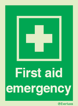 Emergency escape route sign, Safe condition signs, First aid emergency