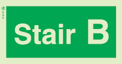 Low Location Lighting, Rigid PVC stairwell signs, Stair B