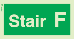 Low Location Lighting, Rigid PVC stairwell signs, Stair F