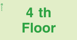 Low Location Lighting, Polycarbonate self-adhesive floor indication signs, 4th Floor