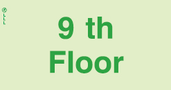 Low Location Lighting, Polycarbonate self-adhesive floor indication signs, 9th Floor