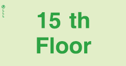 Low Location Lighting, Polycarbonate self-adhesive floor indication signs, 15th Floor