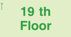 Low Location Lighting, Polycarbonate self-adhesive floor indication signs, 19th Floor