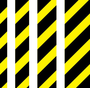 Marking strips, Self-adhesive reflective, Black and yellow