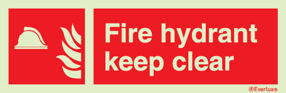 Fire-fighting equipment signs, Fire hydrant keep clear