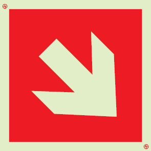 Fire-fighting equipment signs, Arrow diagonal