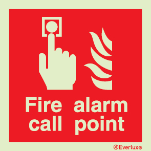 Fire-fighting equipment signs, Alarm call point