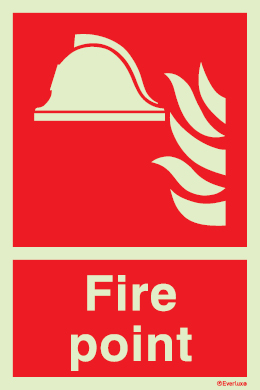 Fire-fighting equipment signs, Fire point