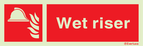 Fire-fighting equipment signs, Wet riser