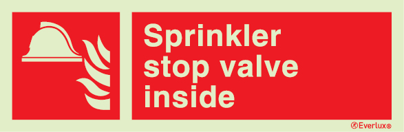 Fire-fighting equipment signs, Sprinkler stop valve