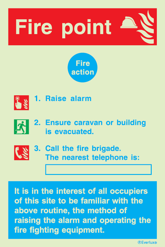 Fire action notices, Procedures in case of emergency