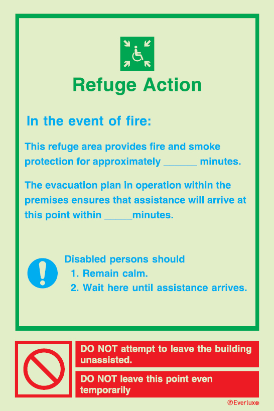 Fire action notices, Procedures in case of emergency