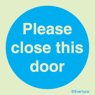 Mandatory signs, Fire door signs, Please close this door