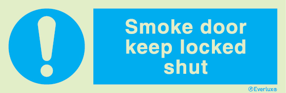 Mandatory signs, Fire door signs, Smoke door keep locked shut