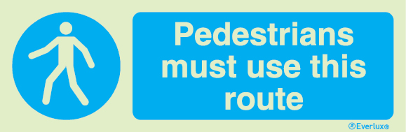 Mandatory signs, PPE, Pedestrians must use this route