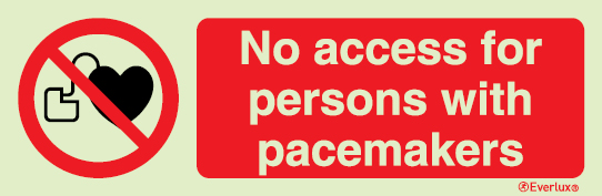 Prohibition signs, signs prohibiting dangerous actions, No access for persons with pacemakers