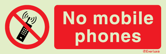 Prohibition signs, signs prohibiting dangerous actions, No mobile phones