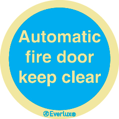 Self-adhesive signs, Fire door labels, Automatic fire door keep clear