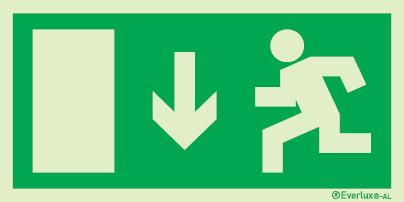 Signs for tunnels, Emergency escape route signs, down