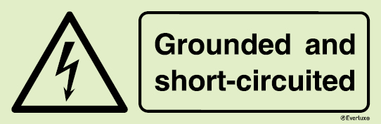 Signs for wind turbines, Warning signs, Grounded and short-circuited