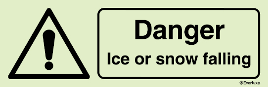 Signs for wind turbines, Warning signs, Danger Ice or snow falling