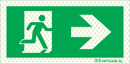 Reflecto-luminescent signs, Emergency escape route signs, right