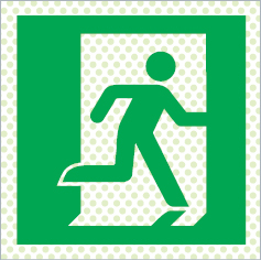 Reflecto-luminescent signs, Emergency escape route and safe condition signs, right