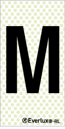 Reflecto-luminescent signs, Alphabetic and numeric character signs, "M"