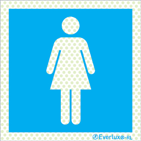 Reflecto-luminescent signs, Public convenience signs, WC Women