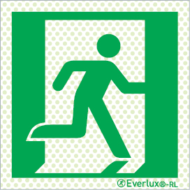 Reflecto-luminescent signs, Emergency escape route, Right