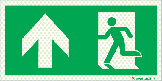 Reflecto-luminescent signs, Emergency escape route, Up