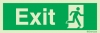 Emergency escape route sign, british standard escape route with text exit