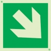 Emergency escape route sign, british standard composite escape route Exit left