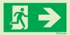 Emergency escape route sign, BS ISO 7010, arrow down/right