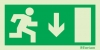 Emergency escape route sign, European Directive 92/58/EEC, arrow down